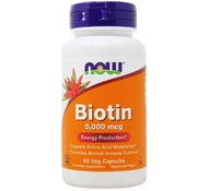 Биотин Biotin 5.000 мкг от NOW 60 капсул